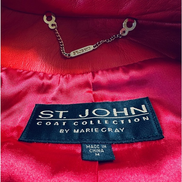 St. John Collection by Marie Gray Orange Leather Jacket - Picture 6 of 7